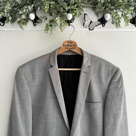 Mens Ben Sherman Gray Two Button Blazer 40L corporate Wall Street business man - Picture 4 of 6